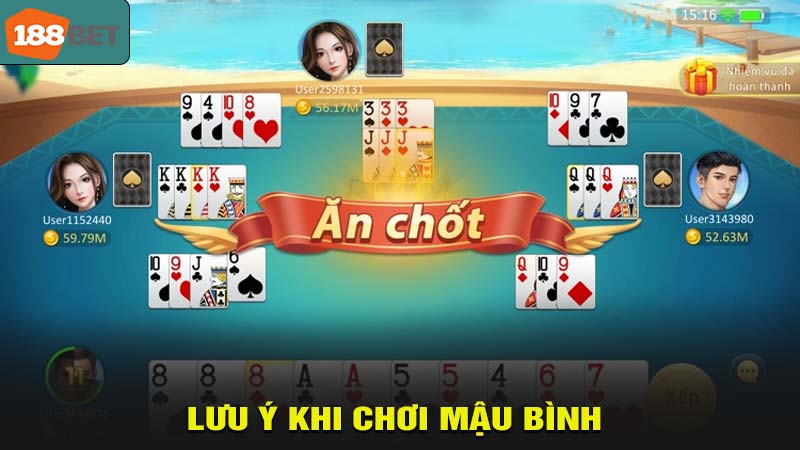 Lưu ý khi chơi mậu bình tại 188bet